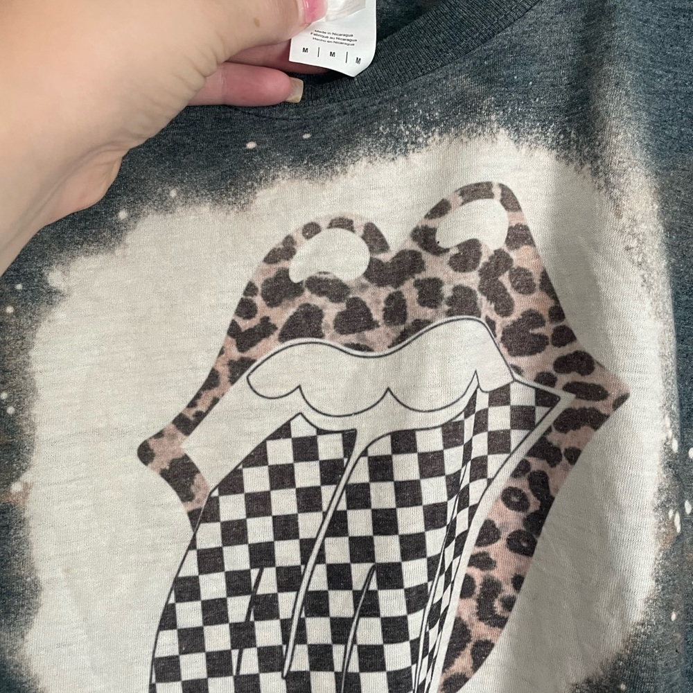 Racing Rolling Stones Tongue Checkered T-Shirt